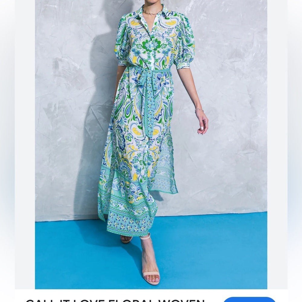 Flying Tomato Call It Love Floral Shirt Dress Size Large - Picture 14 of 15
